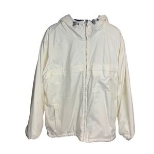 Premo FT-4 Mens XL Hooded Windbreaker Jacket Cream Water Resistant Full Zip
